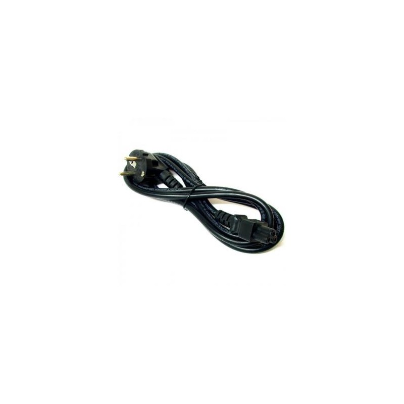 Kabel sieciowy 230V do zasilacza laptopa, CEE7 (widelec) - C5, 2m, VDE approved, czarny, Logo, koncówka C5, EOL