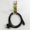 Kabel sieciowy 230V do zasilacza laptopa, CEE7 (widelec) - C5, 2m, VDE approved, czarny, Logo, koncówka C5, EOL