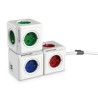Listwa zasilająca 240V, CEE7 (widelec) - POWERCUBE, 0.1m, ORIGINAL USB, niebieska, POWERCUBE, 4 gniazdka + 2 porty USB