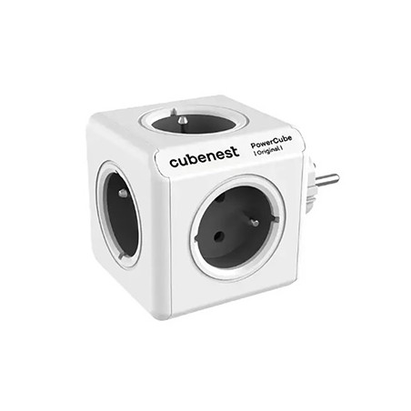 Cubenest - PowerCube, 0.1m, ORIGINAL USB, szara, POWERCUBE, 5 gniazd