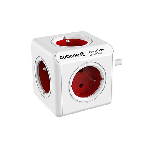 Cubenest - PowerCube, 1.5m, Extended, czerwona, POWERCUBE, 5 gniazd