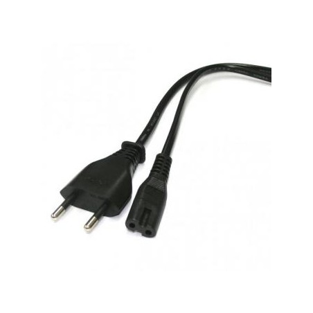 Kabel sieciowy 230V zasilacz, CEE7/16 (euro radiowy) - C7, 2m, VDE approved, czarny, Logo, 2-pinowe złącze, EOL
