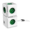 Kabel sieciowy 230V przedłużacz, CEE7 (widelec) - POWERCUBE, 3m, EXTENDED USB, szary, POWERCUBE, 4 gniazdka, zab. przed dziećmi