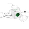Kabel sieciowy 230V przedłużacz, CEE7 (widelec) - POWERCUBE, 3m, EXTENDED USB, szary, POWERCUBE, 4 gniazdka, zab. przed dziećmi