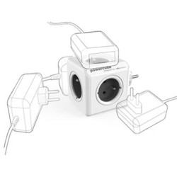 Listwa zasilająca 240V, CEE7 (widelec) - POWERCUBE, 0.1m, ORIGINAL, szara, POWERCUBE