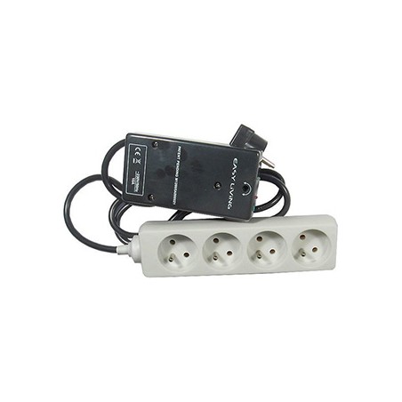 Przewód zasilania rezerwowego EASY-OFF 230V z włączeniem zdalnego sterowania, CEE7 (widelec) - gniazdo 4x, Max. 2300W, czarny, z