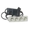Przewód zasilania rezerwowego EASY-OFF 230V z włączeniem zdalnego sterowania, CEE7 (widelec) - gniazdo 4x, Max. 2300W, czarny, z