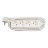 Kabel sieciowy 230V przedłużacz, CEE7 (widelec) - gniazdo 4x, 3m, VDE approved, biały, EOL
