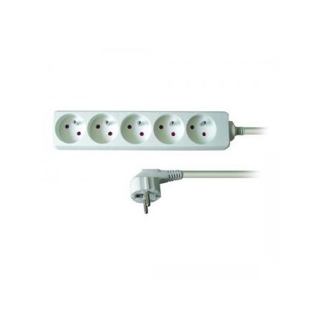 Kabel sieciowy 230V przedłużacz, CEE7 (widelec) - gniazdo 5x, 3m, VDE approved, biały, EOL