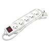 Kabel sieciowy 230V przedłużacz, CEE7 (widelec) - gniazdo 5x, 10m, VDE approved, biała, z wyłącznikiem, EOL