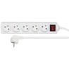 Kabel sieciowy 230V przedłużacz, CEE7 (widelec) - gniazdo 5x, 10m, VDE approved, biała, z wyłącznikiem, EOL