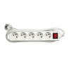 Kabel sieciowy 230V przedłużacz, CEE7 (widelec) - gniazdo 5x, 10m, VDE approved, biała, z wyłącznikiem, EOL