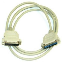 Kabel do transmisji danych równoległy, DB25 samec - DB25 samec, 2 m, LAPLINK, szary, opakowanie bulk