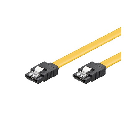 Kabel do dysku twardego danych, SATA samec - SATA samec, 0.5 m, 6 Gb/s, żółty, Logo pakowane w blistrze, EOL