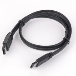 Kabel do dysku twardego eSATA, eSATA samec - eSATA samec, 0.5 m, 6 Gb/s, czarny, opakowanie bulk, EOL