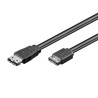 Kabel do dysku twardego danych, SATA samec - eSATA samec, 0.5 m, 6 Gb/s, czarny, opakowanie bulk
