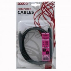 FireWire kabel IEEE 1394, 2 m, czarny, Logo blister