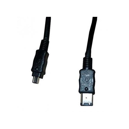 FireWire kabel IEEE 1394 (6pin) samec - IEEE 1394 (4pin) samec, 2 m, czarny, Logo pakowane w blistrze