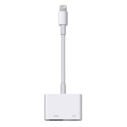 Redukcja Apple Przejściówka ze złącza Lightning na cyfrowe AV 3-port, MD826ZM/A, biała, 16.1, Apple, Lightning M, Lightning F, 1