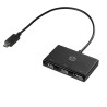 USB-C Koncentrator wieloportowy 3-port, Z6A00AA, czarny, długość przewodu 30cm, HP, 2x USB Type-A,1x USB 2.0 Type-A
