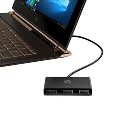 USB-C Koncentrator wieloportowy 3-port, Z6A00AA, czarny, długość przewodu 30cm, HP, 2x USB Type-A,1x USB 2.0 Type-A