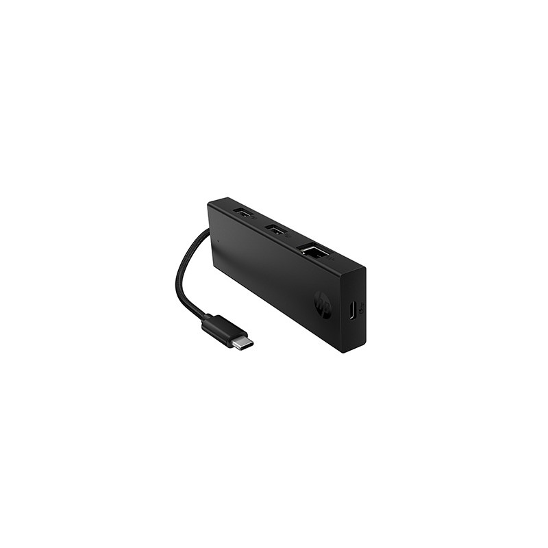 USB-C Koncentrator wieloportowy 4-port, B8SU8UT, czarny, długość przewodu 15cm, HP, 1 USB Type-CR,2 USB Type-A,1 RJ-45