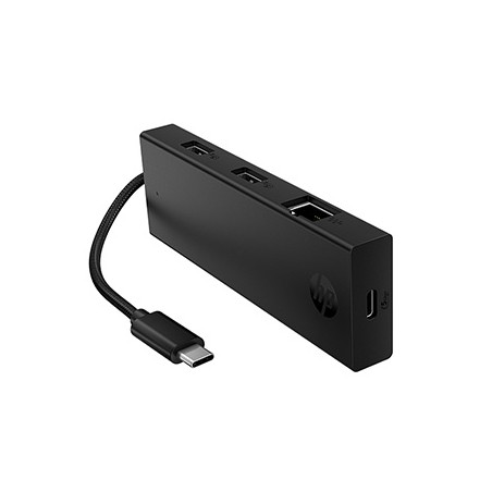 USB-C Koncentrator wieloportowy 4-port, B8SU8UT, czarny, długość przewodu 15cm, HP, 1 USB Type-CR,2 USB Type-A,1 RJ-45