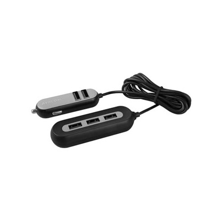 Car hub 5-port, NACL-CH5X-KK, czarna, Avacom, do zapalnicznki samochodowej