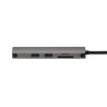 USB 3.1 Type-C Stacja dokująca szara, All New, HDMI, RJ45, microSD, USB C (PD), 2x USB3.0