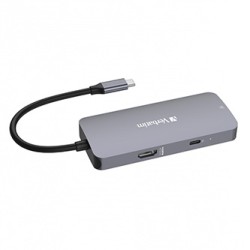 USB (3.2) hub 5-port, 32150, szara, długość przewodu 15cm, Verbatim, 1x USB C, 2x USB A, 1x HDMI