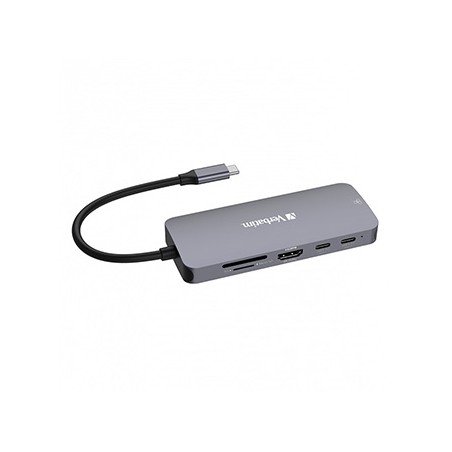 USB (3.2) hub 9-port, 32152, szary, długość przewodu 15cm, Verbatim, 2x USB C, 3x USB A, 1x HDMI, czytnik SD/micro SD