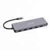USB (3.2) hub 13-port, 32153, szary, długość przewodu 20 cm, Verbatim, 2x USB C, 6x USB A, 2x HDMI