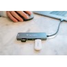 USB-C Hub wieloportowy 4-port, 32155, szary, długość kabla 18 cm, Verbatim, USB-C PD, USB-A 3.2 Gen 1, USB-A 2.0