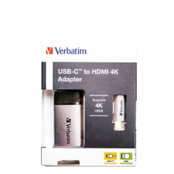 USB (3.1) hub 1-port, 49143, szara, długość przewodu 10cm, Verbatim, 1x HDMI