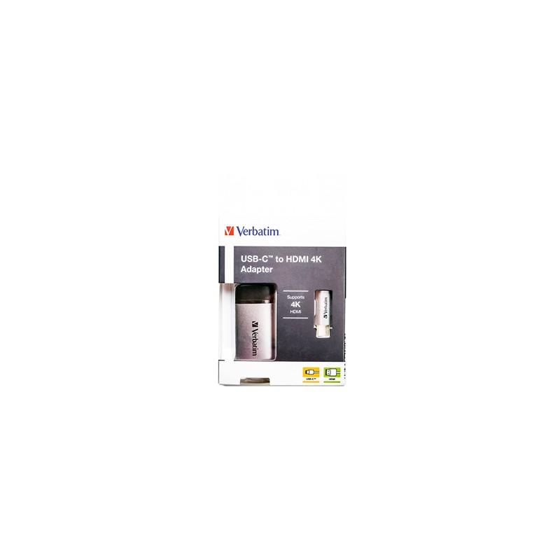 USB (3.1) hub 1-port, 49143, szara, długość przewodu 10cm, Verbatim, 1x HDMI