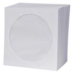 Koperta na 1 szt. CD, papier, biała, z okienkiem, Logo, 100-pack