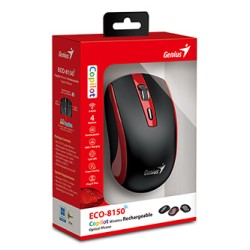 Genius ECO-8150 Mysz bezprzewodowa, czarno-czerwona, 1200DPI