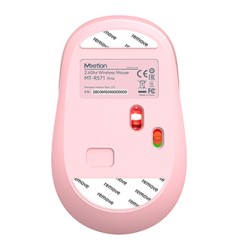 Meetion R571 Mysz bezprzewodowa, biało-różowa, 1600DPI