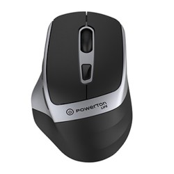 Powerton LIFE FLIXO Mysz bezprzewodowa, czarno-srebrna, 1600DPI