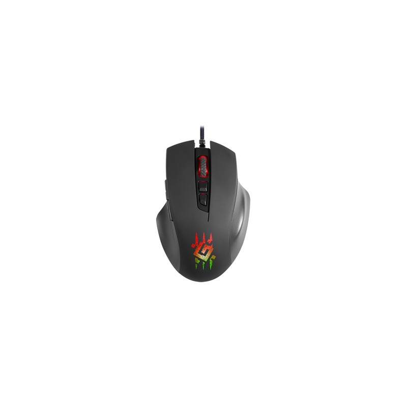 Defender Wolverine GM-700L RGB Mysz przewodowa, czarna, 12800DPI