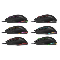Defender Wolverine GM-700L RGB Mysz przewodowa, czarna, 12800DPI