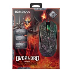 Defender OverLord GM-890 Mysz przewodowa, czarna, 3200DPI
