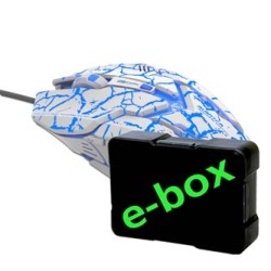 E-blue Auroza Gaming Mysz przewodowa, biała, 4000DPI, e-box