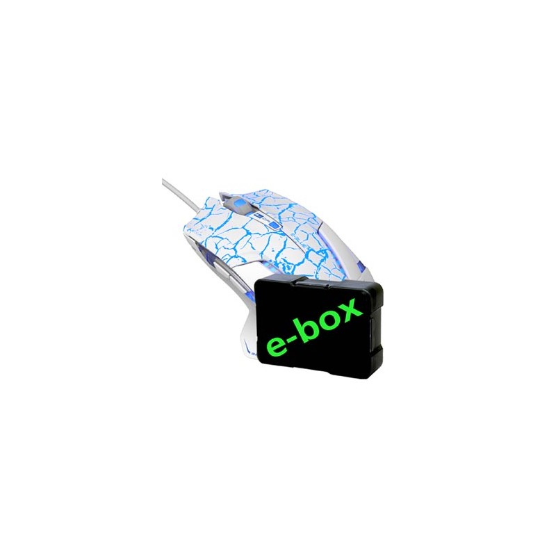 E-blue Mazer Pro Mysz przewodowa, biało-niebieska, 2500DPI, e-box