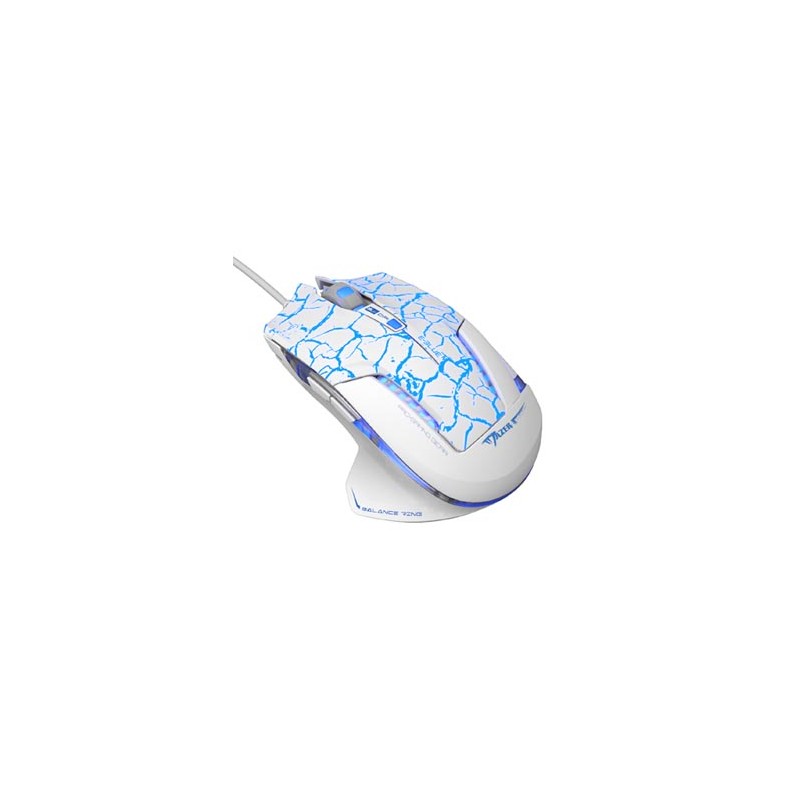 E-blue Mazer Pro Mysz przewodowa, biało-niebieska, 2500DPI