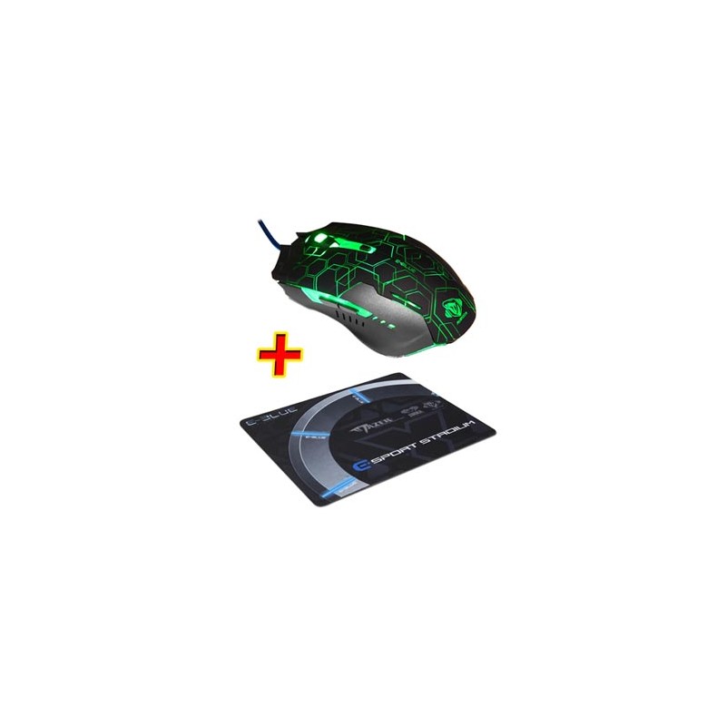 E-blue Auroza EMS636 Hexagon Mysz przewodowa, czarna, 2500DPI