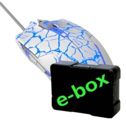 E-blue Cobra Mysz przewodowa, biało-niebieska, 2500DPI, e-box