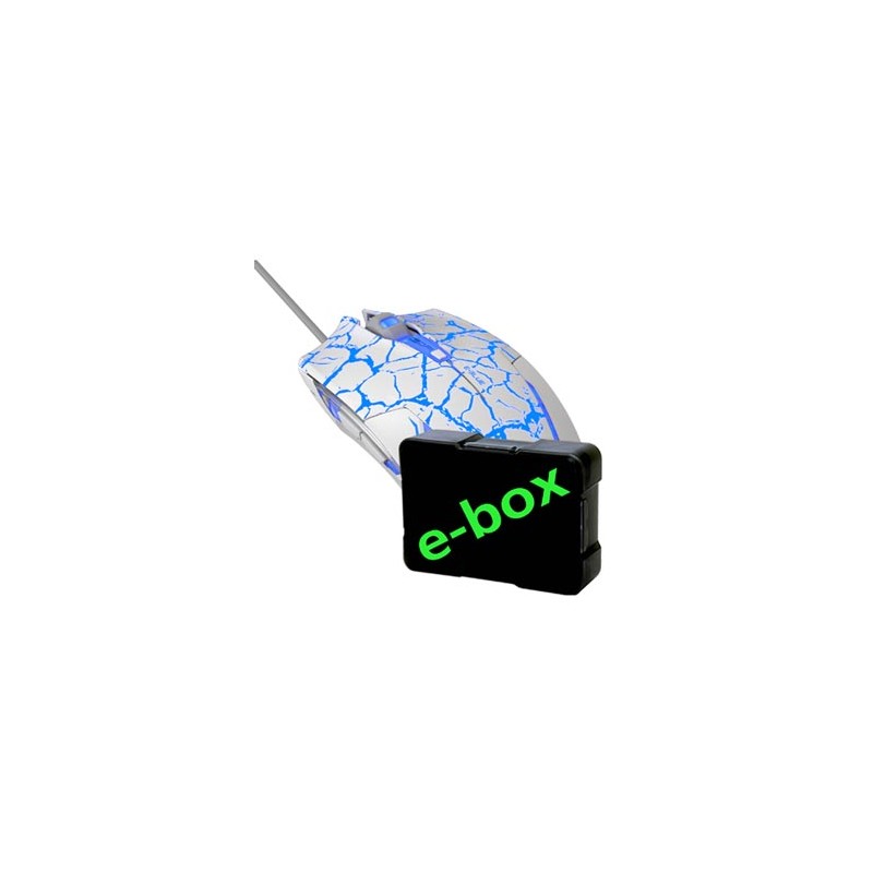 E-blue Cobra Mysz przewodowa, biało-niebieska, 2500DPI, e-box