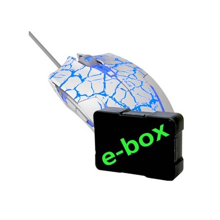 E-blue Cobra Mysz przewodowa, biało-niebieska, 2500DPI, e-box