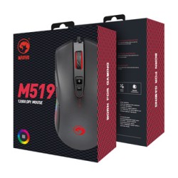 Marvo M519 Mysz przewodowa, czarna, 12000DPI